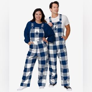 Foco x NFL Dallas Cowboys Big Logo Plaid Overalls Size Men’s S